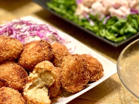 残ったマカロニサラダでクリームコロッケ☆